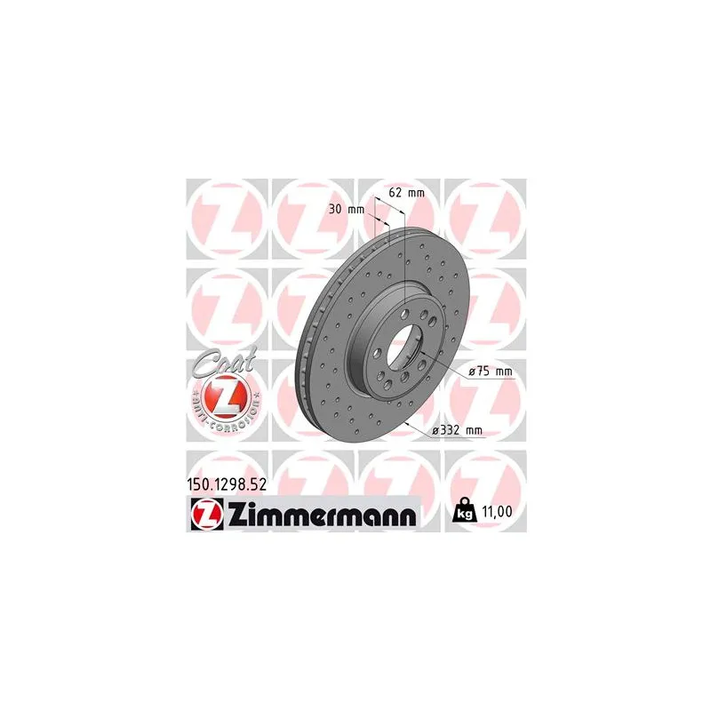 Jeu de 2 disques de frein avant ZIMMERMANN 150.1298.52
