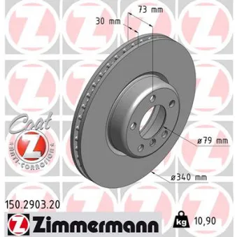 Jeu de 2 disques de frein avant ZIMMERMANN 150.2903.20