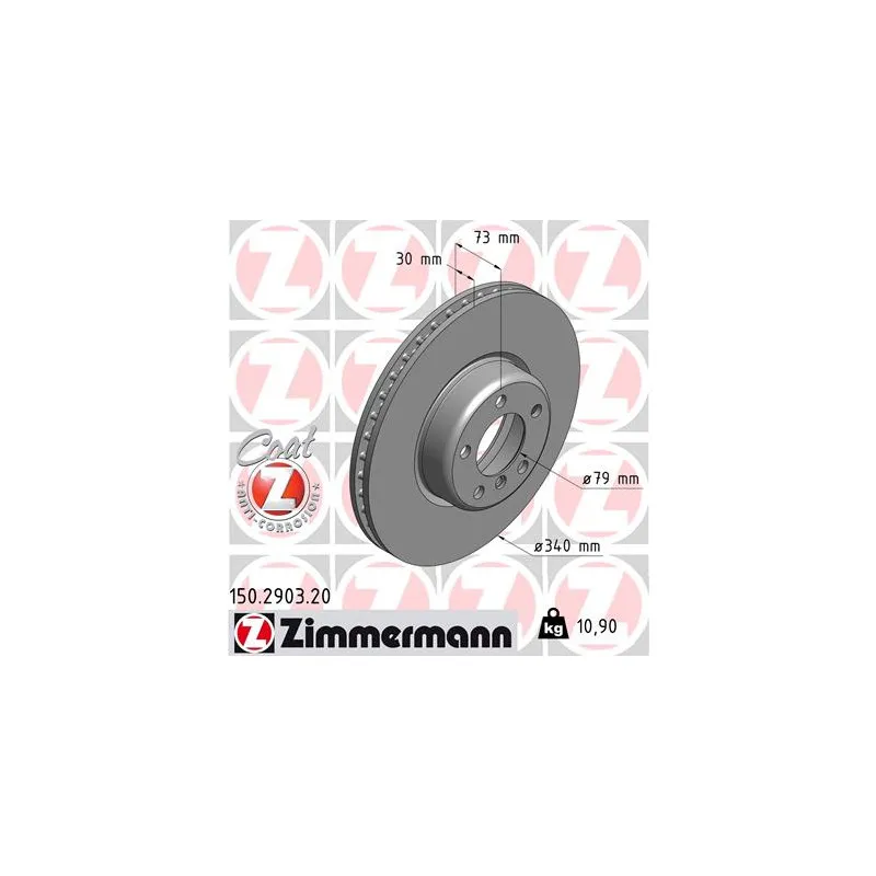 Jeu de 2 disques de frein avant ZIMMERMANN 150.2903.20