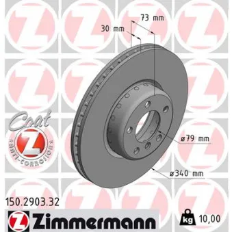 Jeu de 2 disques de frein avant ZIMMERMANN 150.2903.32