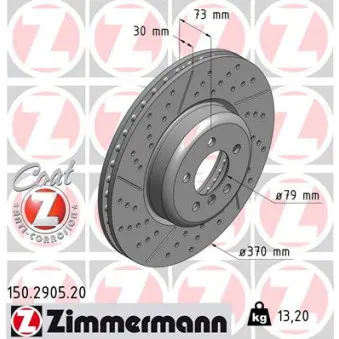 Jeu de 2 disques de frein avant ZIMMERMANN 150.2905.20