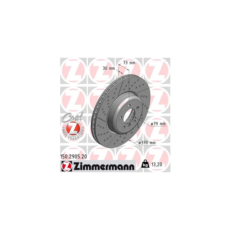 Jeu de 2 disques de frein avant ZIMMERMANN 150.2905.20