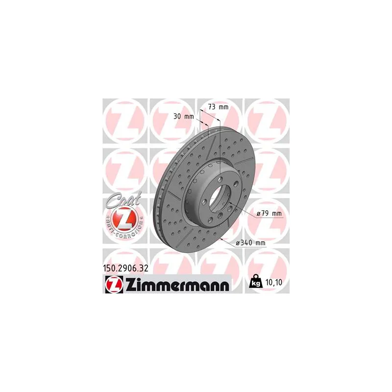 Jeu de 2 disques de frein avant ZIMMERMANN 150.2906.32