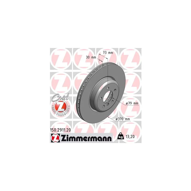 Jeu de 2 disques de frein avant ZIMMERMANN 150.2911.20