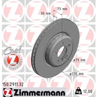 Jeu de 2 disques de frein avant ZIMMERMANN 150.2911.32