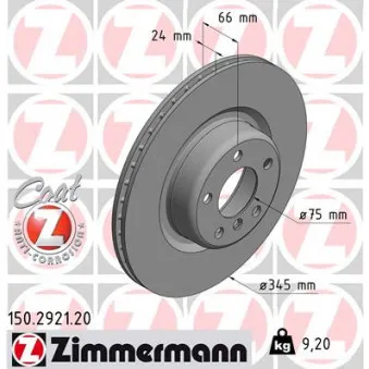 Jeu de 2 disques de frein arrière ZIMMERMANN