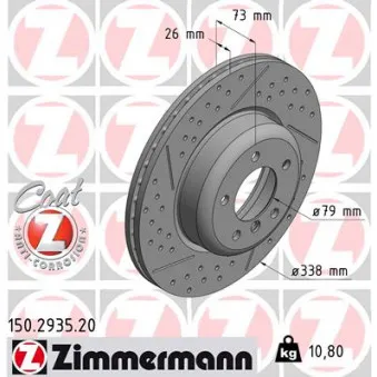 Jeu de 2 disques de frein avant ZIMMERMANN 150.2935.20