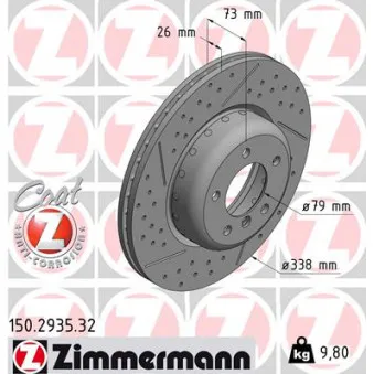 Jeu de 2 disques de frein avant ZIMMERMANN 150.2935.32