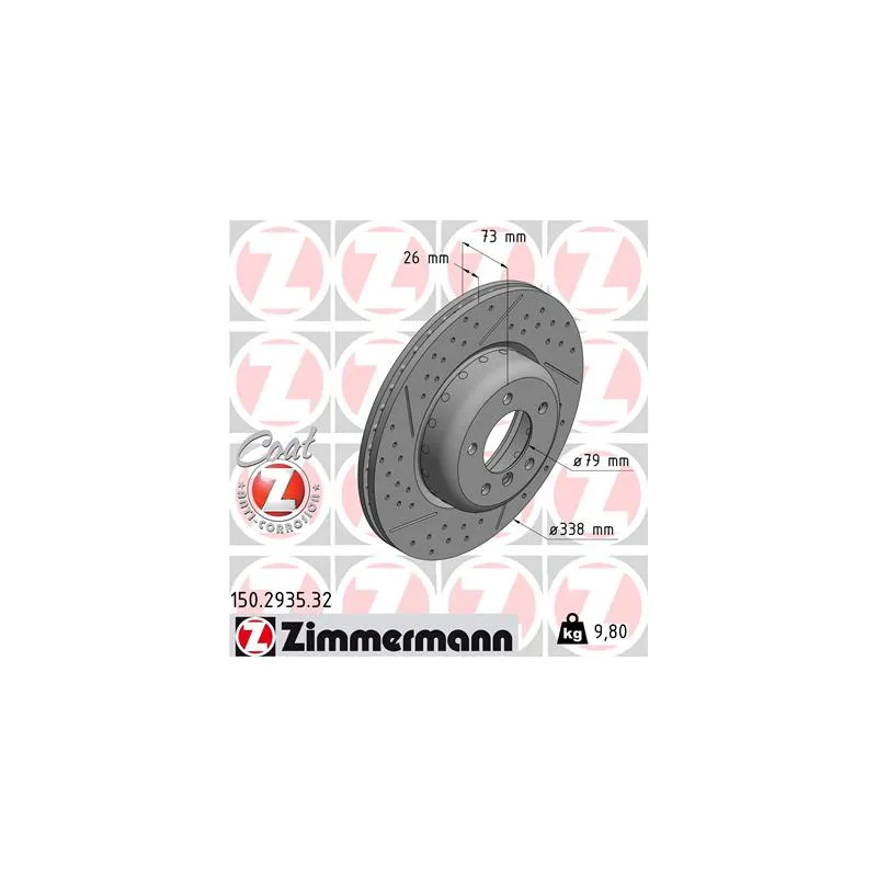 Jeu de 2 disques de frein avant ZIMMERMANN 150.2935.32