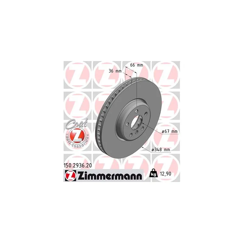 Disque de frein avant gauche ZIMMERMANN 150.2936.20