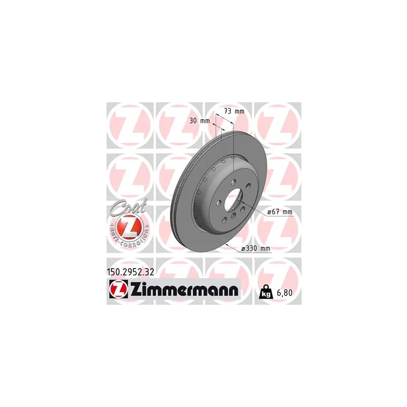 Disque de frein arrière droit ZIMMERMANN 150.2953.32
