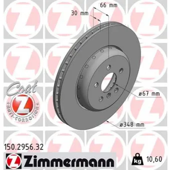 Jeu de 2 disques de frein avant ZIMMERMANN 150.2956.32