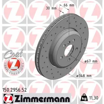 Jeu de 2 disques de frein avant ZIMMERMANN 150.2956.52