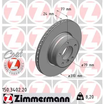 Jeu de 2 disques de frein avant ZIMMERMANN