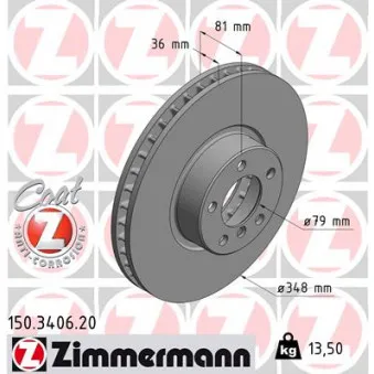 Jeu de 2 disques de frein avant ZIMMERMANN