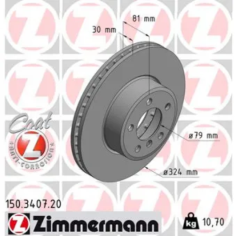 Jeu de 2 disques de frein avant ZIMMERMANN