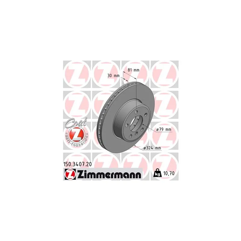 Jeu de 2 disques de frein avant ZIMMERMANN 150.3407.20