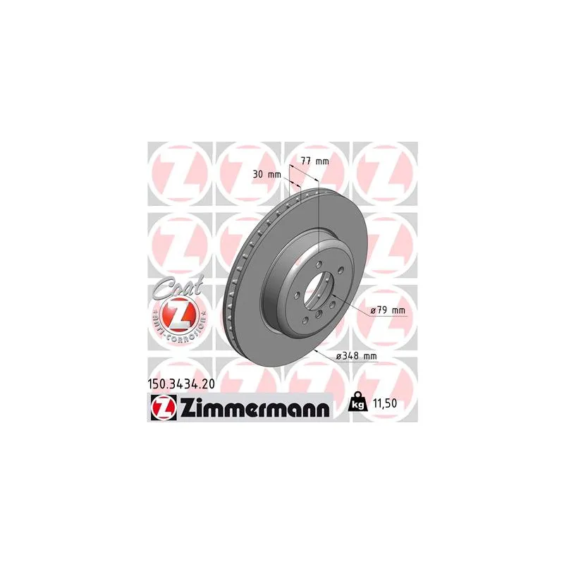 Jeu de 2 disques de frein avant ZIMMERMANN 150.3434.20