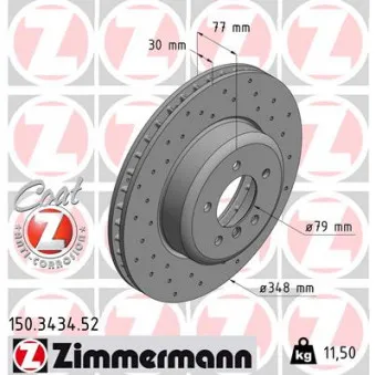 Jeu de 2 disques de frein avant ZIMMERMANN 150.3434.52