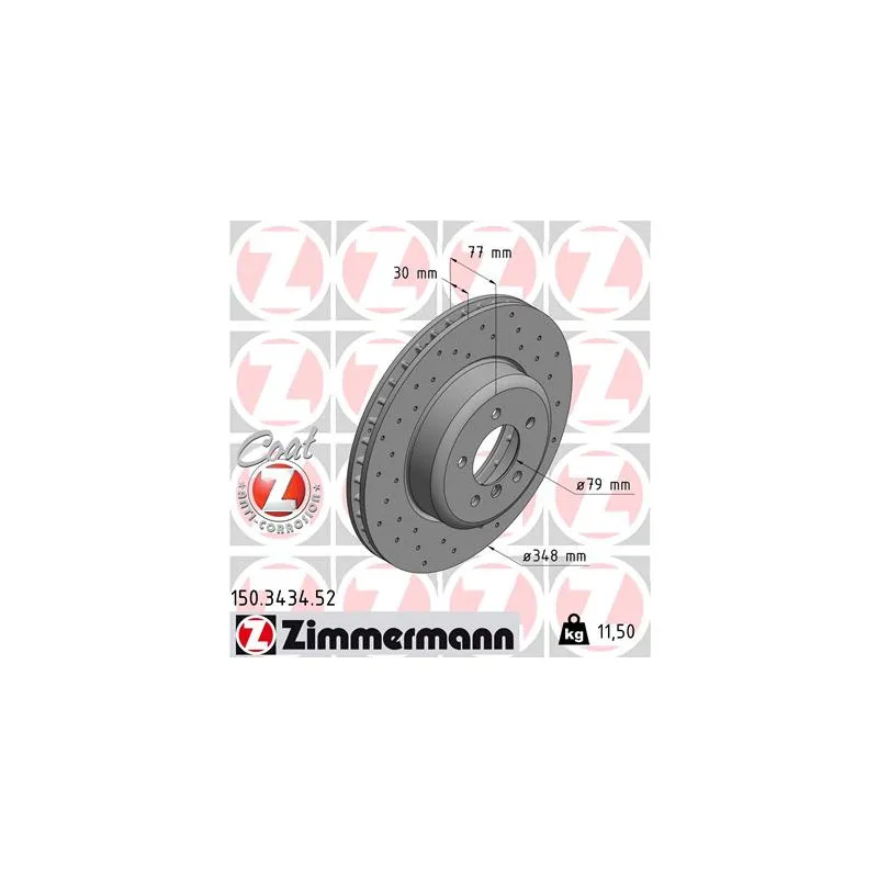 Jeu de 2 disques de frein avant ZIMMERMANN 150.3434.52