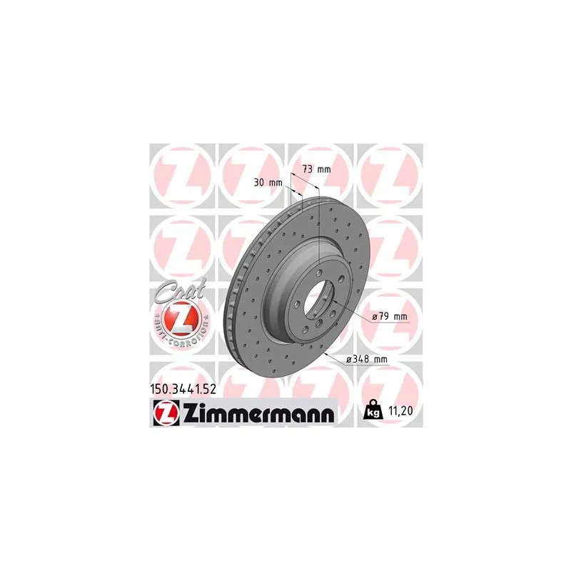 Jeu de 2 disques de frein avant ZIMMERMANN 150.3441.52