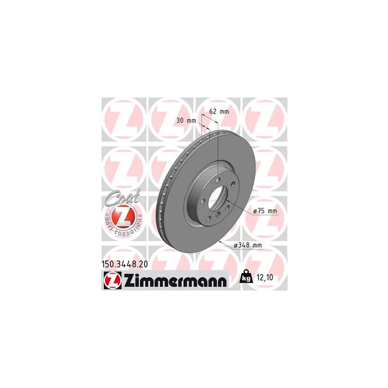 Jeu de 2 disques de frein avant ZIMMERMANN 150.3448.20