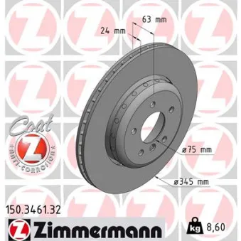 Jeu de 2 disques de frein arrière ZIMMERMANN