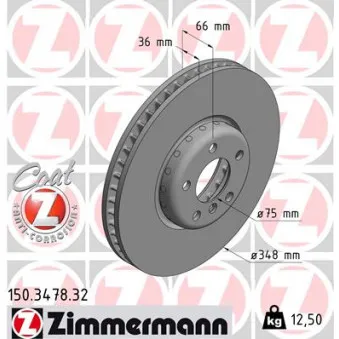 Disque de frein avant gauche ZIMMERMANN