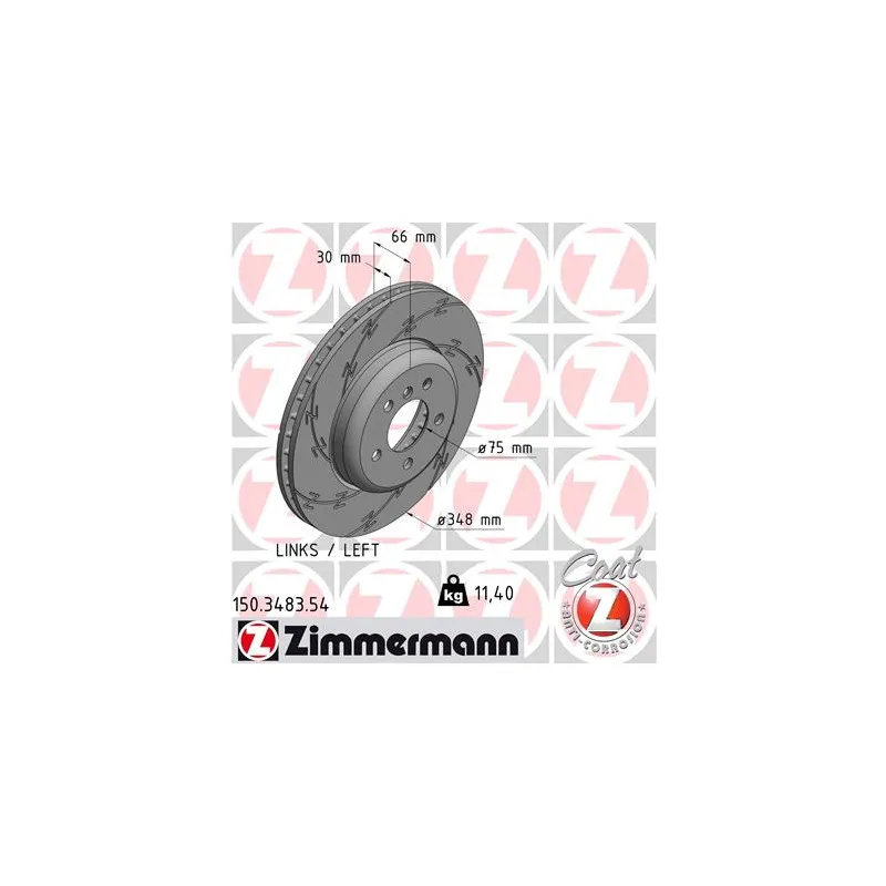 Disque de frein avant gauche ZIMMERMANN 150.3483.54