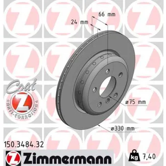 Jeu de 2 disques de frein arrière ZIMMERMANN