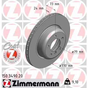 Jeu de 2 disques de frein avant ZIMMERMANN