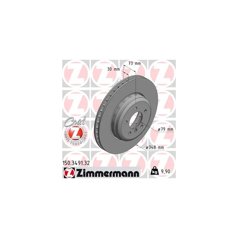 Jeu de 2 disques de frein avant ZIMMERMANN 150.3491.32