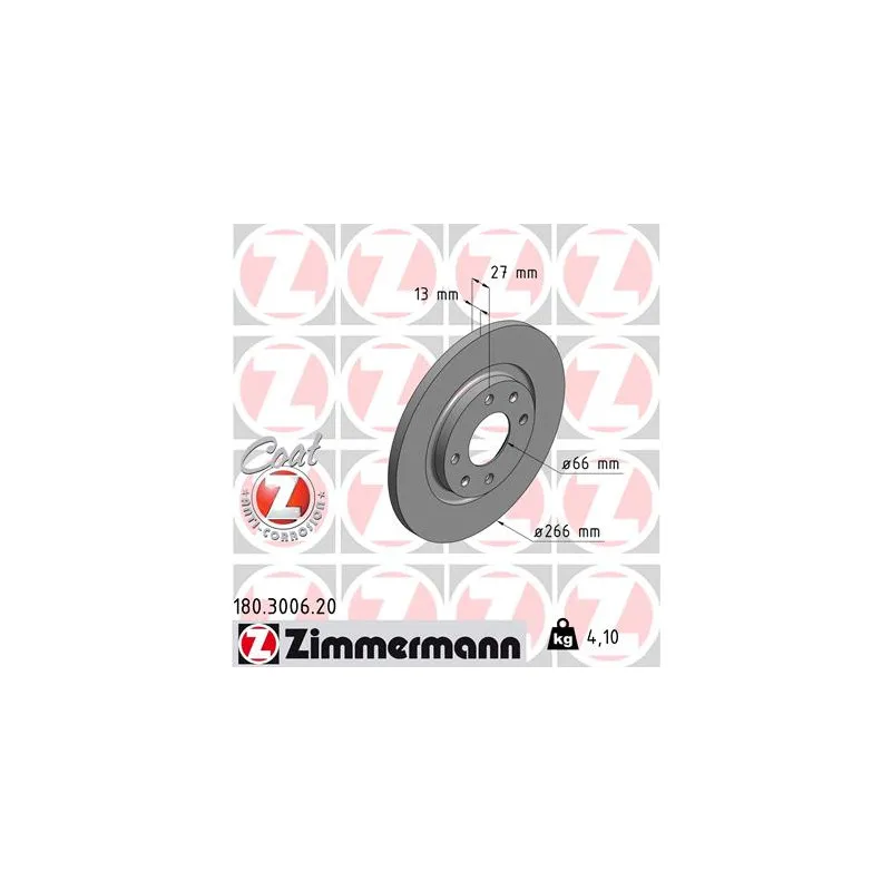 Jeu de 2 disques de frein avant ZIMMERMANN 180.3006.20