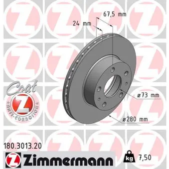 Jeu de 2 disques de frein avant ZIMMERMANN 180.3013.20