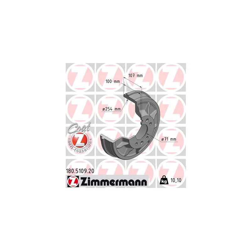 Tambour de frein ZIMMERMANN 180.5109.20