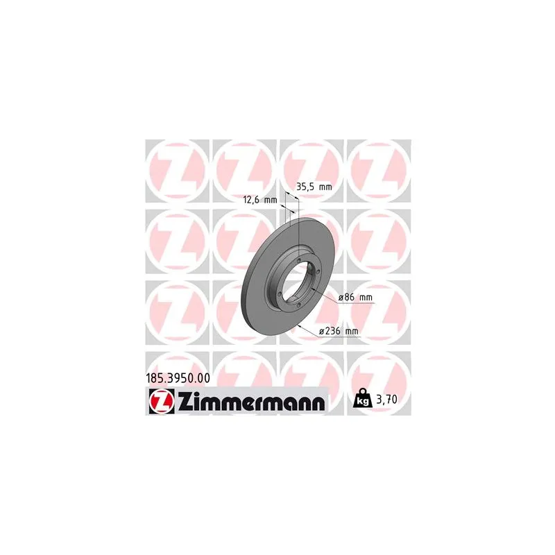 Jeu de 2 disques de frein avant ZIMMERMANN 185.3950.00