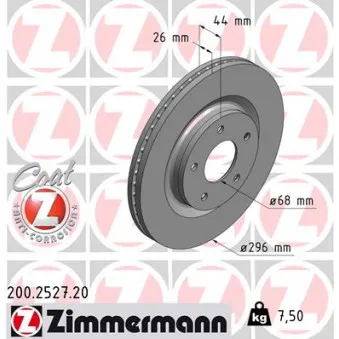 Jeu de 2 disques de frein avant ZIMMERMANN 200.2527.20