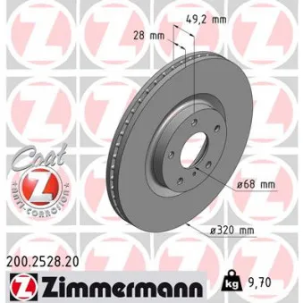 Jeu de 2 disques de frein avant ZIMMERMANN 200.2528.20