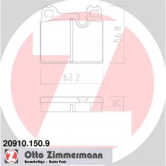 Jeu de 4 plaquettes de frein avant ZIMMERMANN 20910.150.9