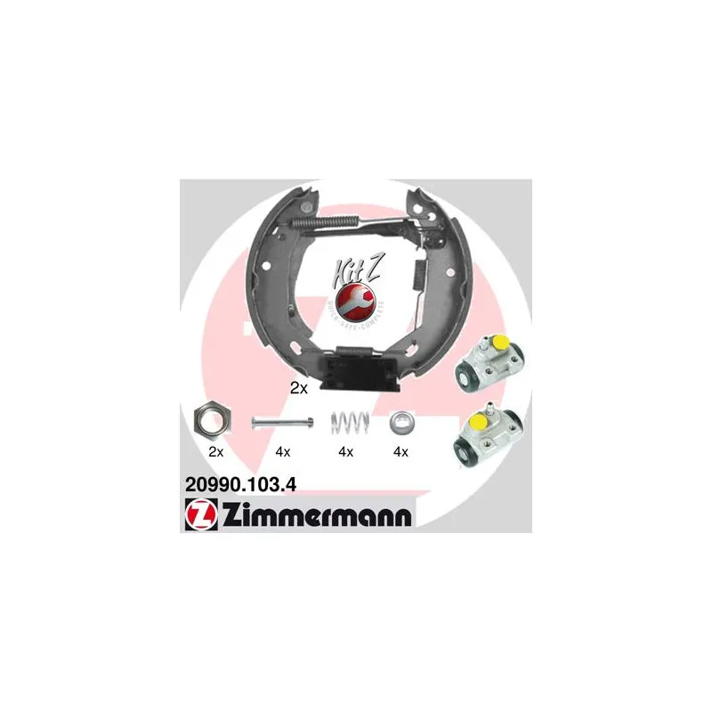 Kit de freins arrière (prémontés) ZIMMERMANN 20990.103.4