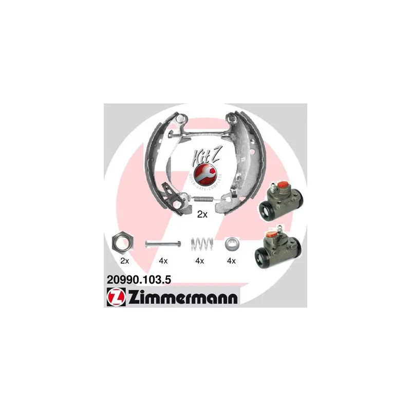 Kit de freins arrière (prémontés) ZIMMERMANN 20990.103.5