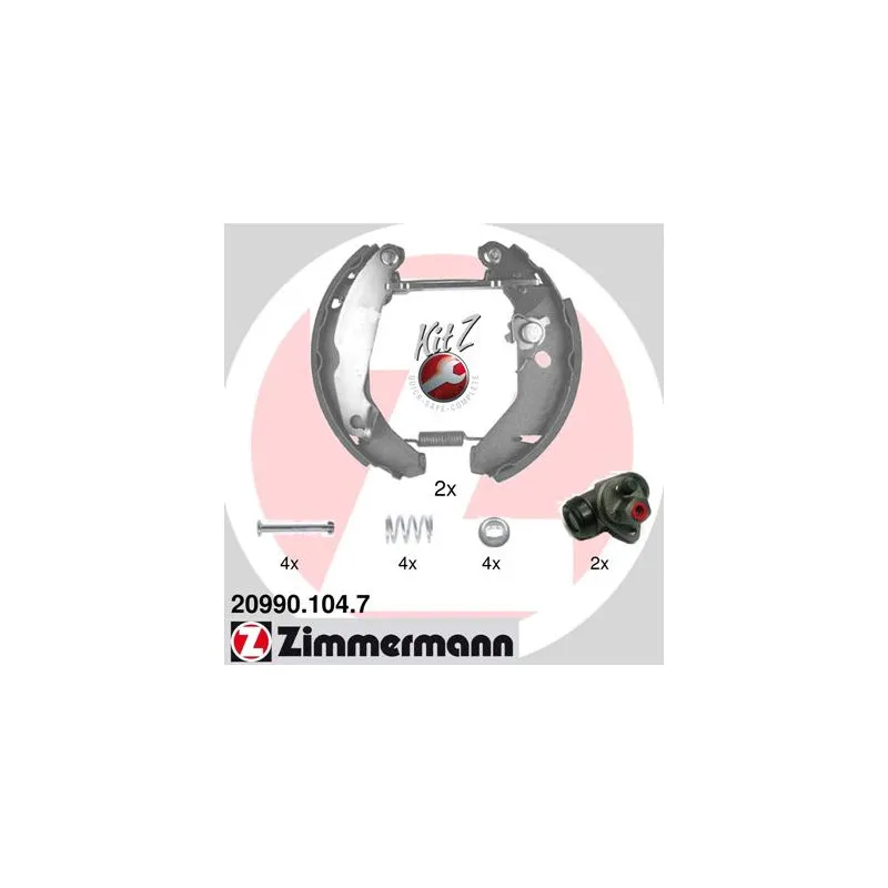 Kit de freins arrière (prémontés) ZIMMERMANN 20990.104.7