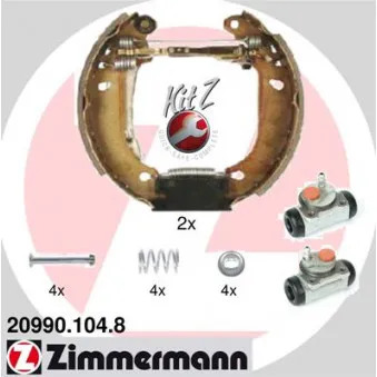 Kit de freins arrière (prémontés) ZIMMERMANN 20990.104.8