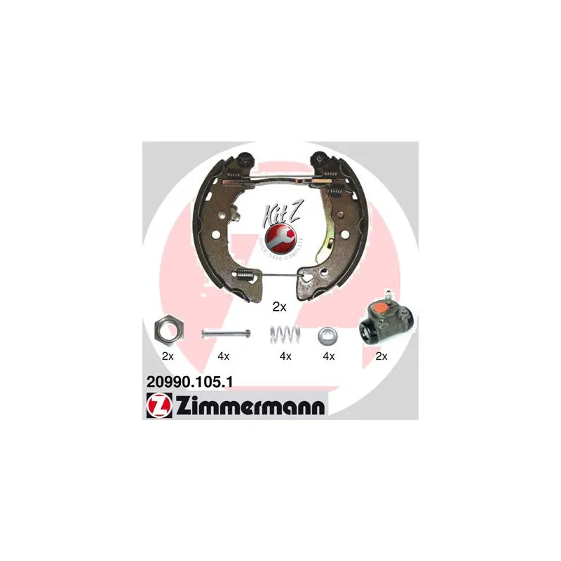 Kit de freins arrière (prémontés) ZIMMERMANN 20990.105.1