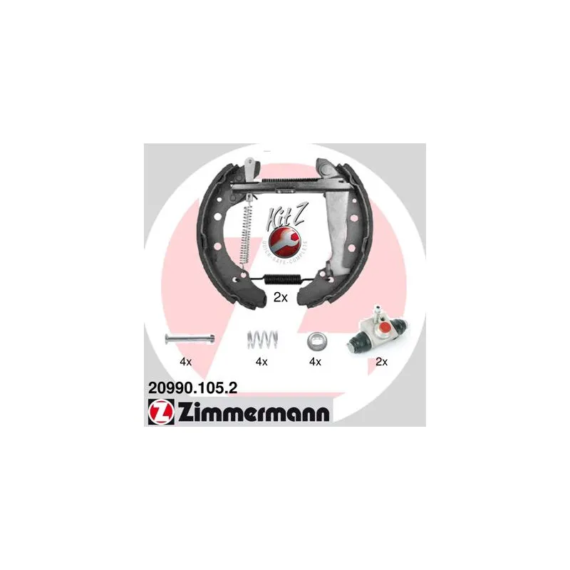 Kit de freins arrière (prémontés) ZIMMERMANN 20990.105.2