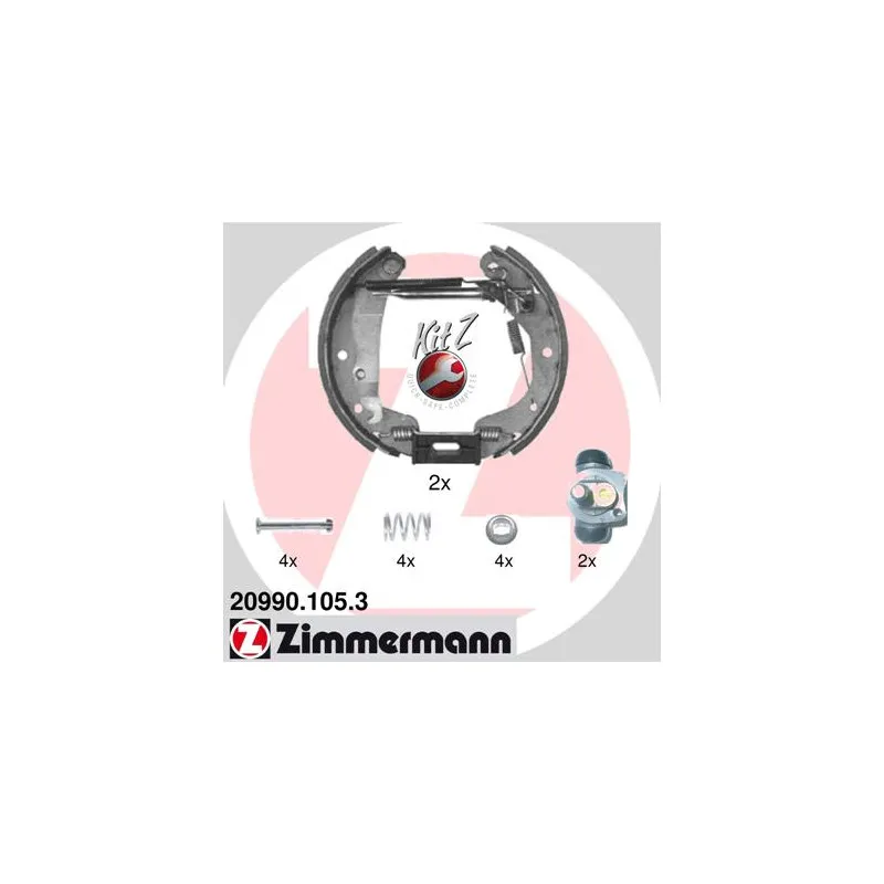 Kit de freins arrière (prémontés) ZIMMERMANN 20990.105.3