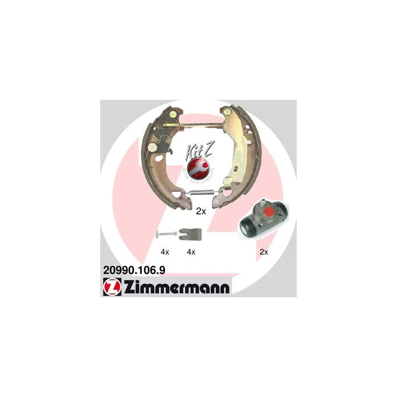 Kit de freins arrière (prémontés) ZIMMERMANN 20990.106.9