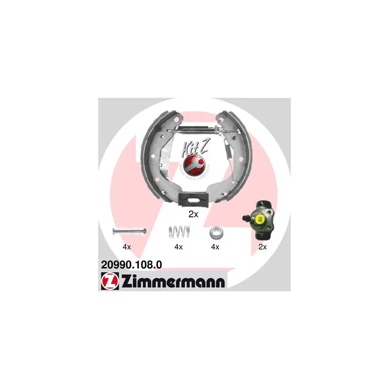 Kit de freins arrière (prémontés) ZIMMERMANN 20990.108.0