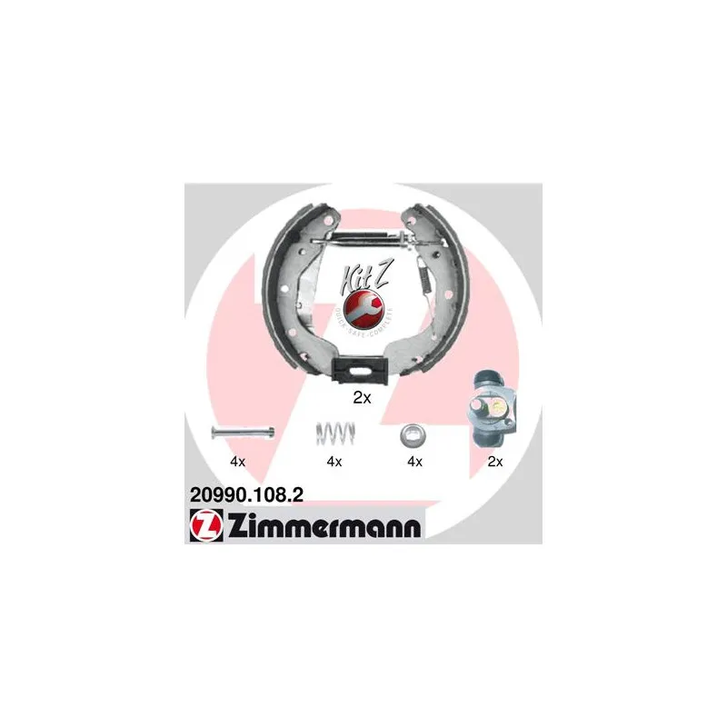 Kit de freins arrière (prémontés) ZIMMERMANN 20990.108.2