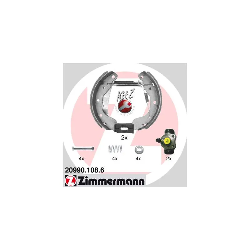 Kit de freins arrière (prémontés) ZIMMERMANN 20990.108.6